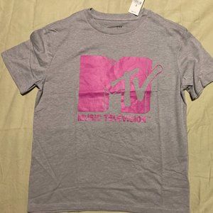 Gap Kids Band Graphic shirt MTV pink logo Girls Size Medium 8 Recycled New Shirt